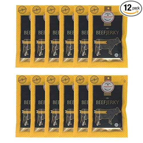 Aufschnitt Grass Fed Beef Jerky - Low Sodium Certified Kosher - Made in USA - Keto Friendly - 12 Pack Teriyaki