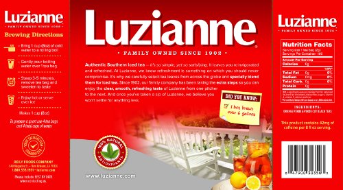 Luzianne Iced Tea Bags Unsweetened 400 Tea Bags (4 Boxes of 100 Count Pack) Specially Blended for Iced Tea Clear &amp Refreshing Home Brewed Summer Picnic Beverage