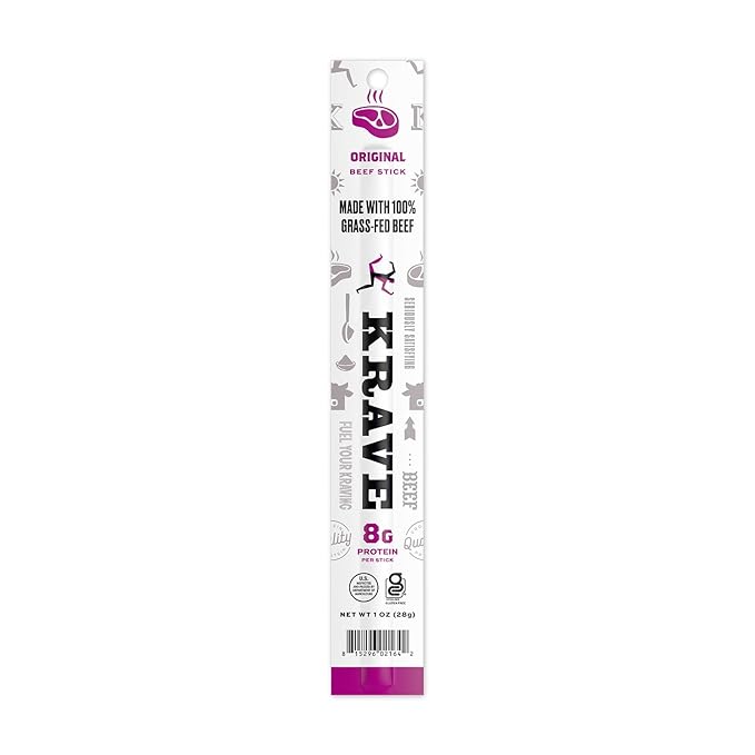Krave Beef Sticks (1 Ounce Sticks Pack of 10) - 100% Grass Fed Beef 100 Calories Per Stick Good Source of Protein (1 Ounce (10 Pack) Original)
