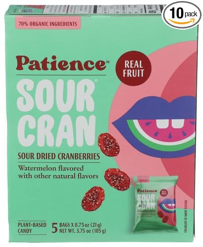 Patience Fruit Co &amp Co Sour Cran Dried Watermelon 3.75 oz (Pack of 10)