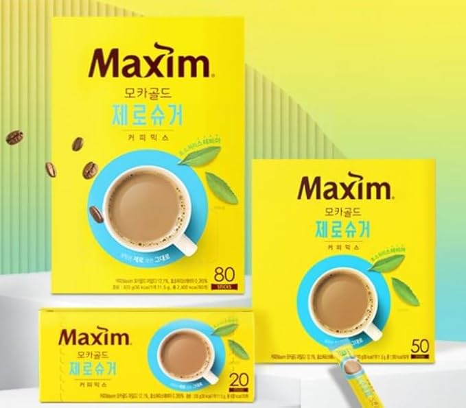 Zero Sugar Mocha Gold Coffee Mix – 50 Sticks (30 Calories per Stick) | Sweet &amp Creamy Korean Instant Coffee | No Sugar Low Calorie
