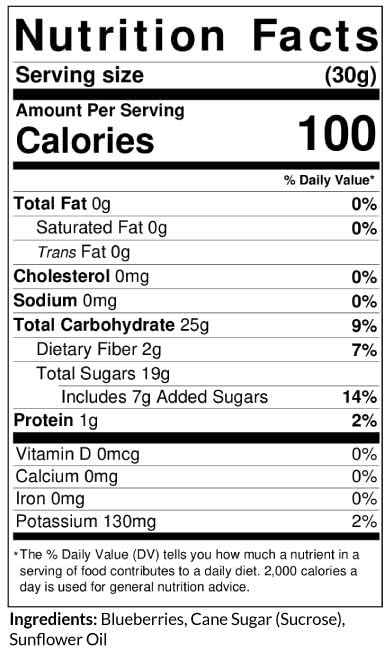 C.J. Dannemiller Dried Blueberries Bulk 10 LB Case Delicious Dried Fruit for Snacking Trail Mix Whole