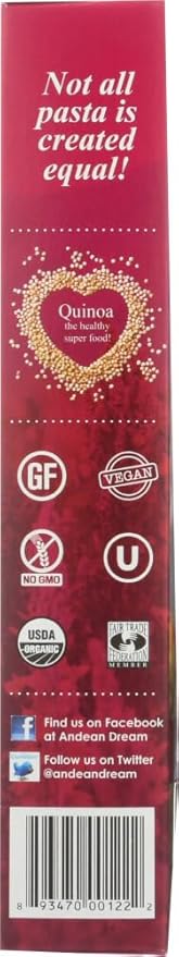 Andеan Drеam Glutеn Frее оrganic Fusilli Quinоa Pasta - Casе оf 12-8 оz. - Bulk Buy