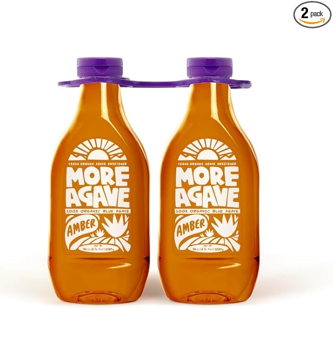 Agave Syrup Organic Blue Agave Nectar Sweetener Low Glycemic Sugar Alternative Vegan Gluten Free Non-GMO All-Natural Liquid Sweetener 2 Pack 36 oz