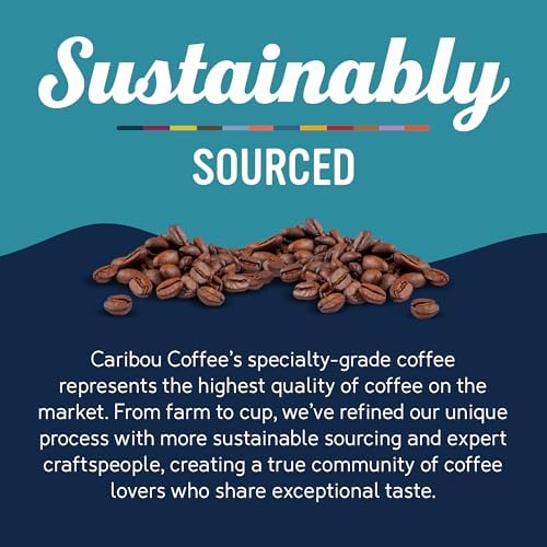 Caribou Coffee Medium Roast Naturally Decaffeinated Ground Coffee 100% Arabica Coffee - Caribou Blend 72 Ounces (6 Bags of 12 Ounces)