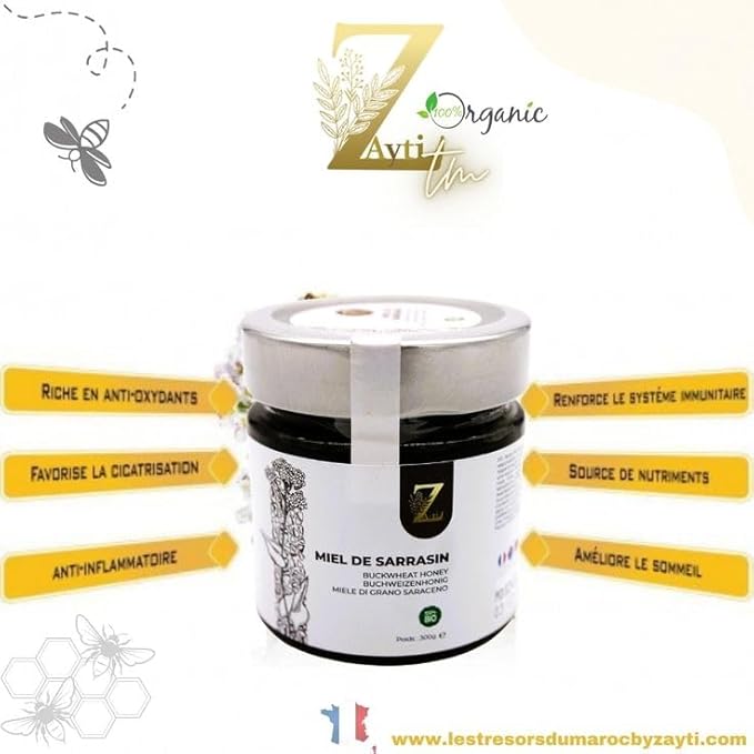 Buckwheat honey - 300g jar - 100% natural harvested in the Breton regions of France a pure and unique honey.