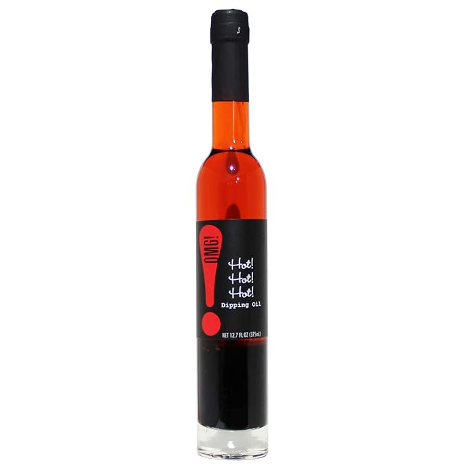 OMG! Gourmet Hot Garlic Dipping Oil | As found in Pike Place Market (Delicious Perfect for breads veggies salads and marinades) 375ml/12.7oz
