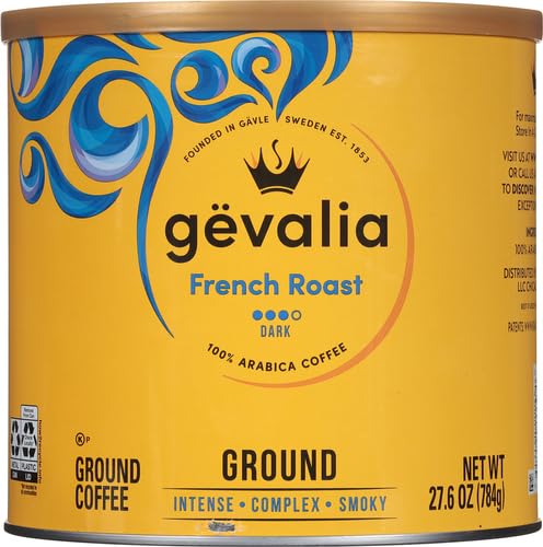 Gevalia French Roast Ground Coffee (27.6 oz Canister) (Pack of 2)