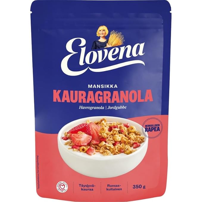 Elovena strawberry Granola 1 Pack of 350g SÖPÖSÖPÖ pack (SOPOSOPO)