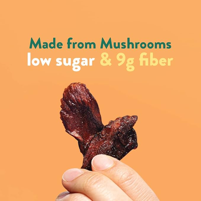 Moku Plant-Based Mushroom Jerky Vegan Gluten Free Soy-Free Non-Gmo No Artificial Sweetener Healthy Snacks 2.0 Oz Ea (3 Count Sweet &amp Spicy)