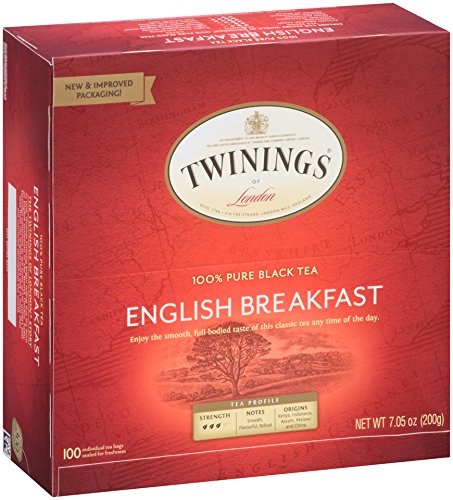 Twinings English Breakfast Tea K-Cup Pods 24 Count (Pack of 1) + English Breakfast Tea Bags 100 Count (Pack of 1)