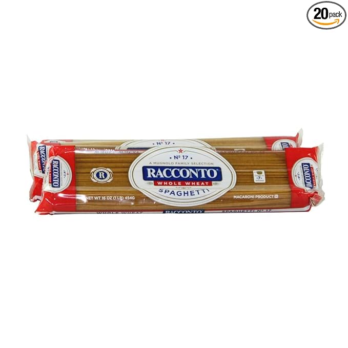 Racconto Whole Wheat Spaghetti 16-Ounce Packages (Pack of 20)