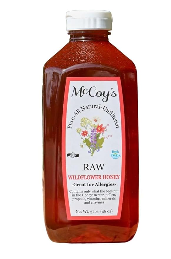 McCoy's Honey - 100% Pure All-Natural Raw Honey - Wildflower Honey 48oz (3lb)