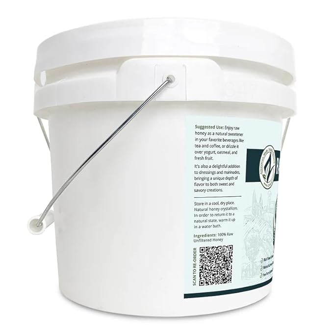 Zatural 100% Pure Natural Honey | Premium Unfiltered Sweetener &amp Food Ingredient | Ideal for Beverages Baking &amp Culinary Use ~1 Gallon (12 Pounds)
