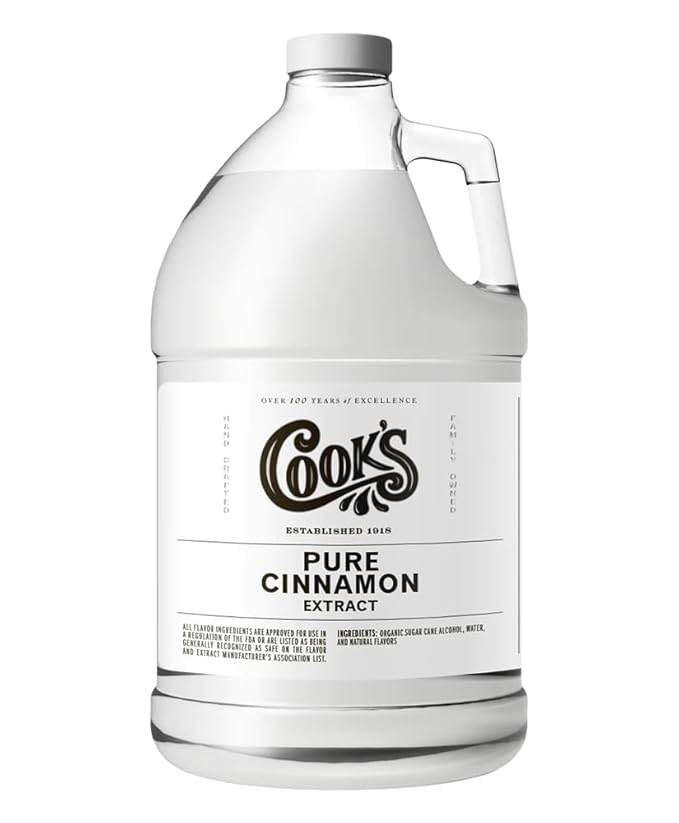 Cook's Pure Cinnamon Extract Made From Fine Ceylon Cinnamon Premium All Natural Extract for Baking Cooking Beverages and Candies 128 oz (1 Gallon)