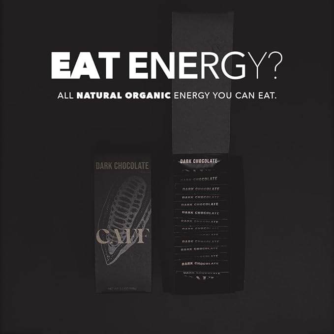 CAFF All Natural Energy Bites - Caffeinated Chocolate Flavored Chew for Energy Boost - No Added Sugar - 65mg Caffeine Chocolate Bars – 15 Calorie Organic Caffeine Snacks - Vegan Gluten-Free Keto (20