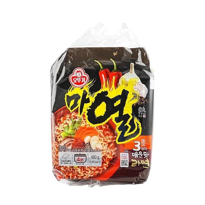 OTTOGI MAYEUL Ramen 8 Pack of Super Spicy Bold Garlic flavor Korean Instant Noodle Bold Savory Broth Soup (4.23oz x 8)