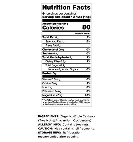 Terrasoul Superfoods Organic Raw Cashews 2 Lbs Premium Quality for Snacking Baking and Culinary Creations