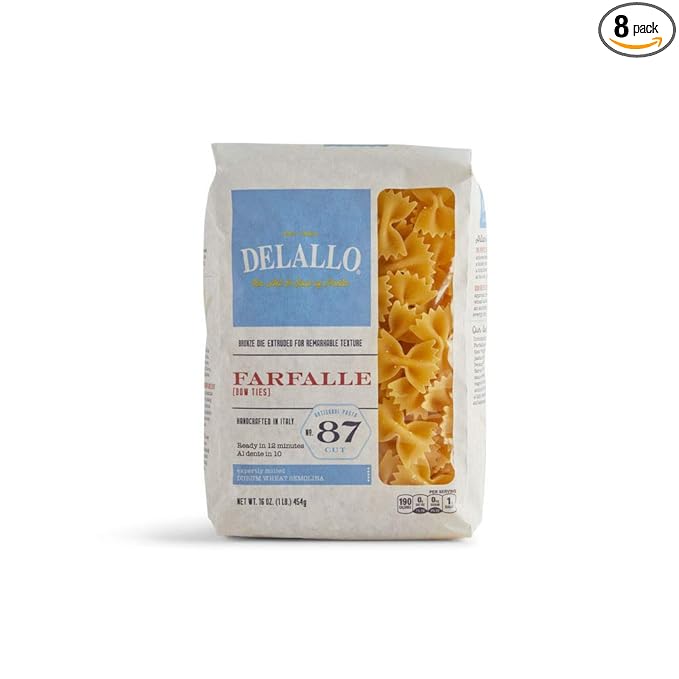 DeLallo Farfalle Pasta #87 16-Ounce (Pack of 8)