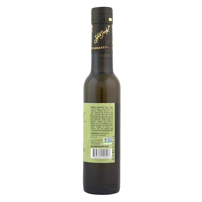 Salute Santé! Rosemary Infused Grapeseed Oil — vegetable oil cooking oil grapeseed oil — Light Rosemary Aroma Finishing &amp Marinades Sautéing and Roasting Gourmet kitchen essential for everyday