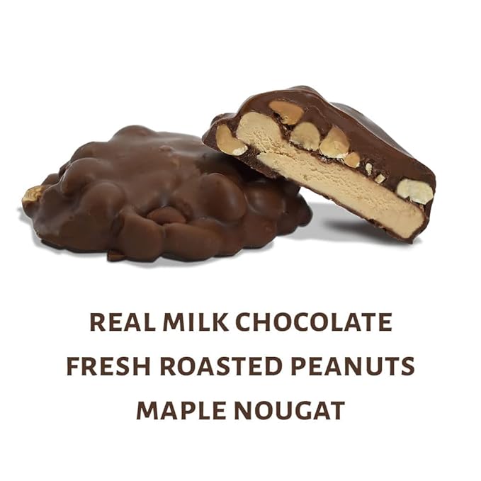 Pearson's Maple BUN Cluster Bar | Roasted Peanuts Real Milk Chocolate and Maple Nougat | Pack of 24 |Individually Wrapped