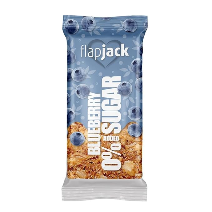 FlapJack Handmade Oat Bar - Premium English Oats (42-47%) | High Fiber Slow-Release Energy | Vegetarian Friendly | Made in Hungary by S.P.I.N. | 15pcs x 100g Sugar-Free Blueberry