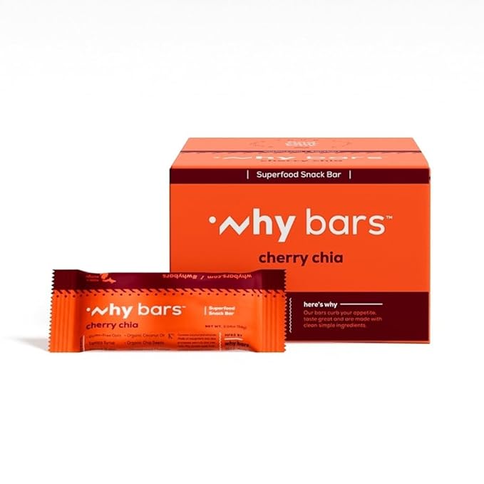 Superfood Protein Bars 2.04 Ounce Bars - Protein Bar Superfood Gluten Free Non GMO Organic Vegan Simple Ingredients (Cherry Chia)