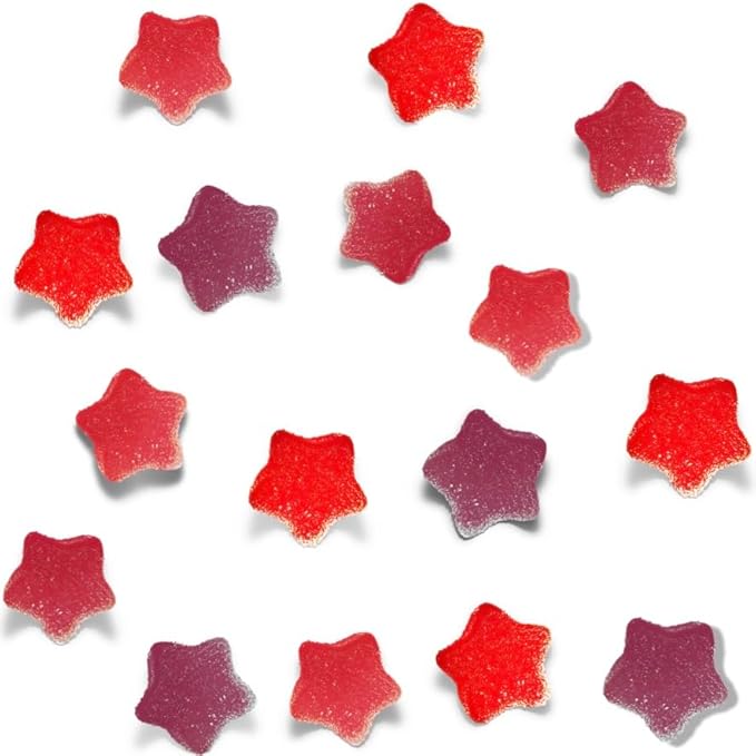 VIBES Sour Watermelon Chill Fruity Stars - Delicious Low Calorie Gluten-Free Bulk Fruit Snacks - High Fiber Healthy Fruit Snacks -2g Sugar - 6 Packs of 18 Fruit Gummies - Snack of the Slopes
