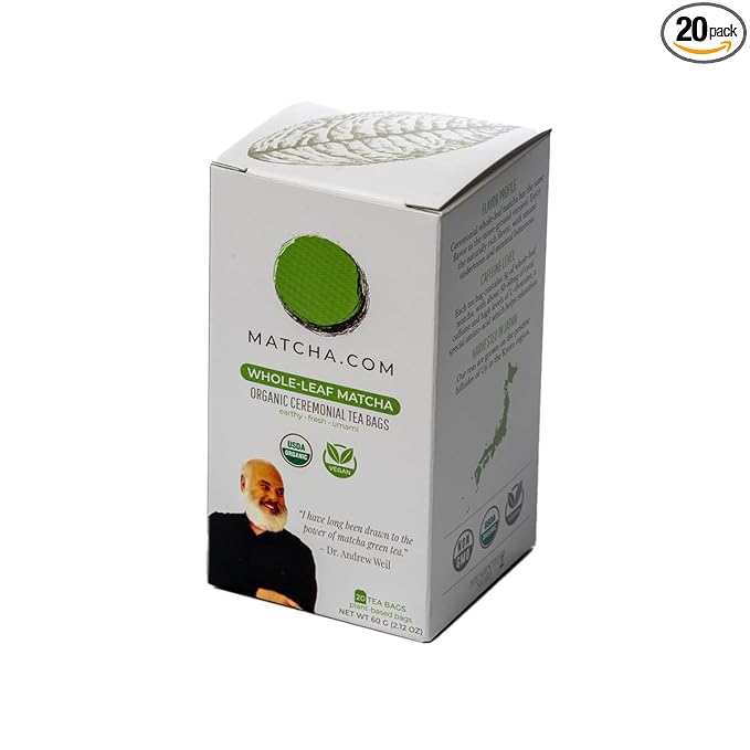 Matcha Kari Green Tea Powder Bags - Organic Superior Japanese Matcha Green Tea - Tencha Whole Leaf Bags - 20