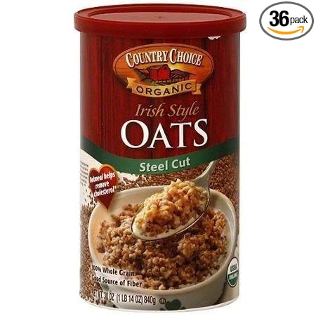 Country Choice Organic Irish Steel Cut Oats 30-Ounce Canisters (Pack of 6) ( Value Bulk Multi-pack)