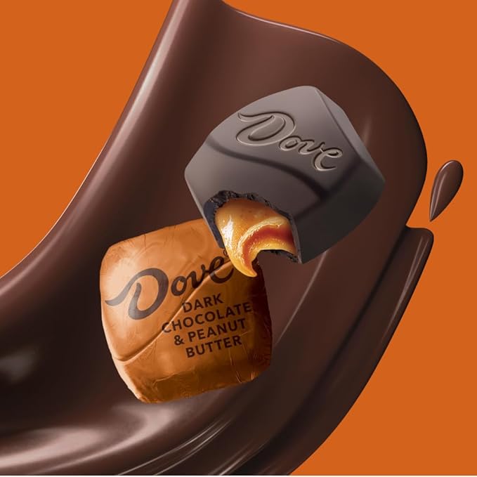 DOVE PROMISES Individually Wrapped Dark Chocolate &amp Peanut Butter Candy 6.74 Oz Bag (Pack of 8)