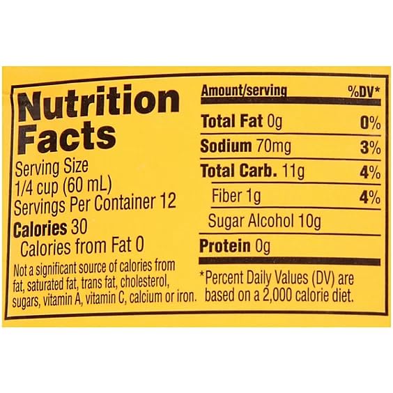 Sugar Free Low Calorie Syrup Maple (Pack of 2)