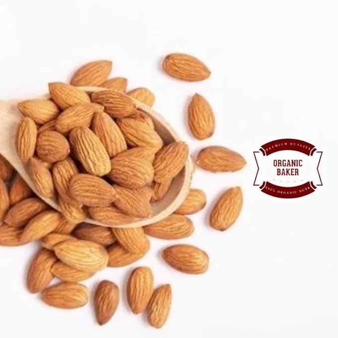 ออร์แกนิค Almonds 1kg - Premium Whole Natural Raw Almonds - Non-GMO Unsalted Vegan Snack for Baking Cooking &amp Healthy Eating