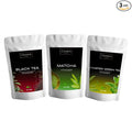 Civara Organic Tea Powder Trio – Black Tea Matcha &amp Roasted Green Tea (6oz Each) | USDA Organic Non-GMO Vegan | No Sugar or Additives | Great for Lattes Smoothies &amp Recipes – Choose Your F