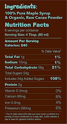 Tree Juice Chocolate Maple Syrup | 100% Pure Grade A Maple Syrup | All Natural Non GMO Vegan Gluten Free Vegetarian Paleo | 12 Ounce Bottle