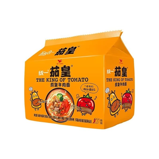 YUYONGTANG Eggplant King Tomato Noodles Bag Noodles 128g 5 bags carefully selected for better cooking flavor 0.0353 Ounce