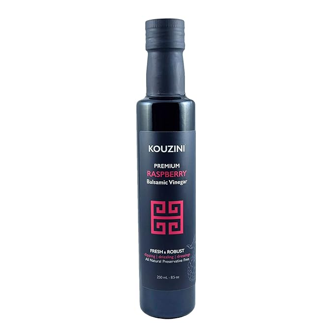 Kouzini Ultra Premium Raspberry Balsamic Vinegar Aged Balsamic Vinegars from Modena Italy Premium Smooth &amp Full-Bodied Flavor 250ml Bottle