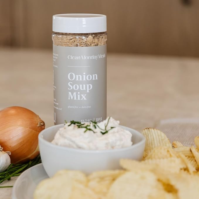 Clean Monday Meals Onion Seasoning Mix | Gluten Free Dairy Free No Artificial Additives | Versatile Dry Onion &amp Garlic Seasoning for Soups Sauces &amp Cooking | 11 oz (≈ 314 g)