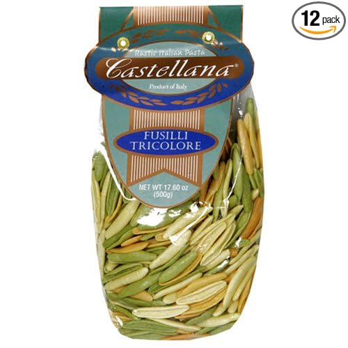 Castellana Tricolor Fusilli 17.6-Ounce Bags (Pack of 12)