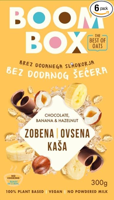 BOOM BOX Chocolate Banana Hazelnut Oatmeal - 30 g - Energizing Breakfast CereaL