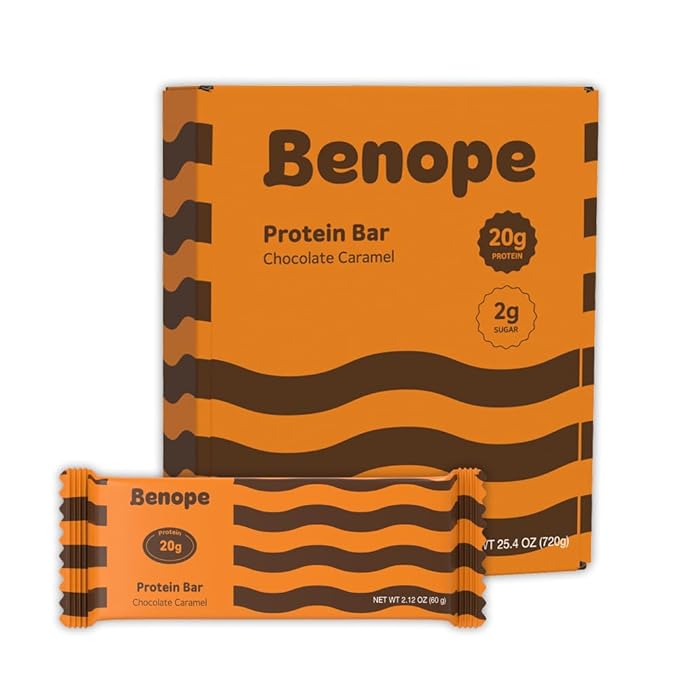 Benope Protein bar chocolate caramel protein bar 60g x 12ea high protein low sugar low carb gluten free energy bar nutritious snack high protein snacks