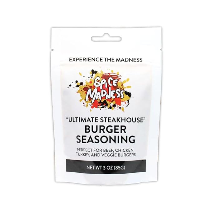 Spice Madness Seasoning Pouches 3oz (3 Pack Ultimate Steakhouse Burger)