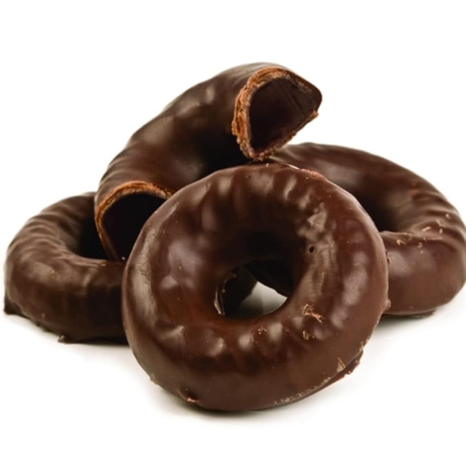 Bayside Candy Chocolate Raspberry Rings - Dark Chocolate Covered Raspberry Jell Rings - Jelly Rings (10LB)
