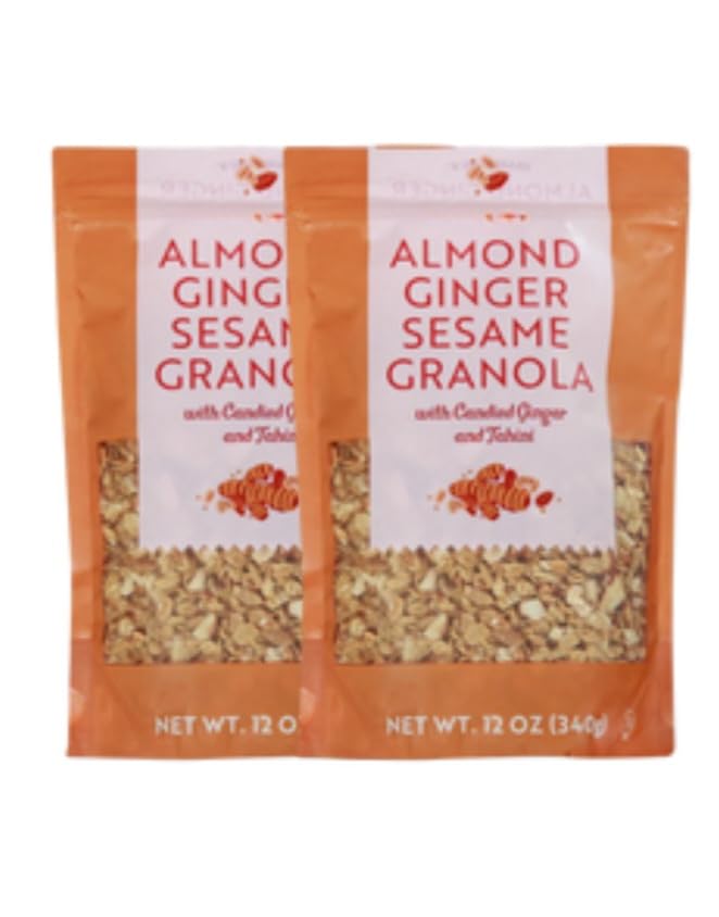 Almond Ginger Sesame Granola 12 oz each (2 Pack Almonds Sesame Ginger)