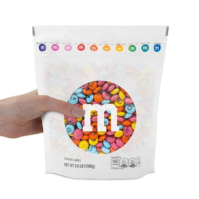M&ampM’S WORLD Summer Themed Milk Chocolate Candies2 Pounds of Bright Colored Light BlueOrangeYellow&amp Dark Pink with Fun Summer IconsResealable Pack for CelebrationsSummer PartiesBBQ'SDIY