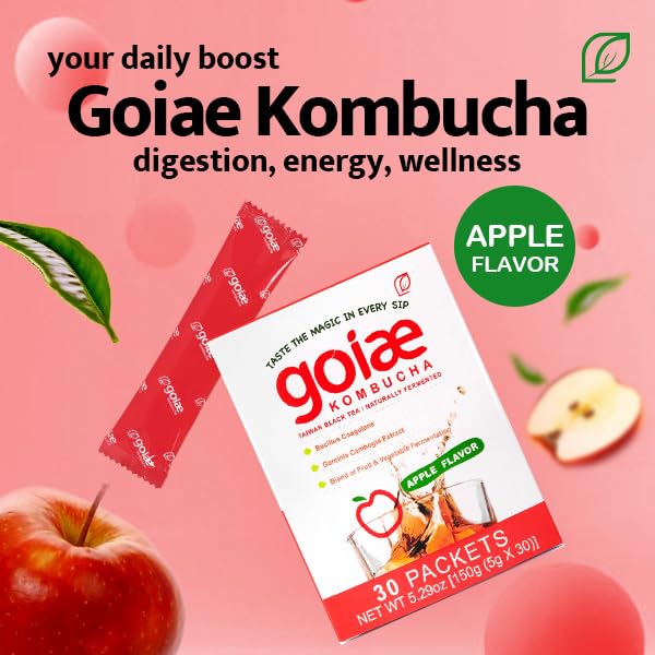 goiae SlimbuchaApple Flavor 30 packets-(Pineapple • Lemon )– Taiwanese High‑Altitude Tea • Rich in Postbiotics to Support Gut Flora • Patented Ingredients May Help Metabolism &amp Digestive Regulari