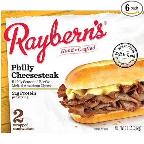 Rayberns Philly Cheesesteak Sandwich -- 6 per case.
