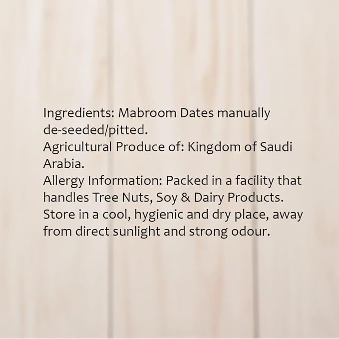 Gourmet Seedless Saudi Mabroom Dates (Khajoor/Khajur) 250g | All Natural | No Preservatives | No Added Sugar | Gluten Free | Vegan | Non GMO | Dates Dry Fruits
