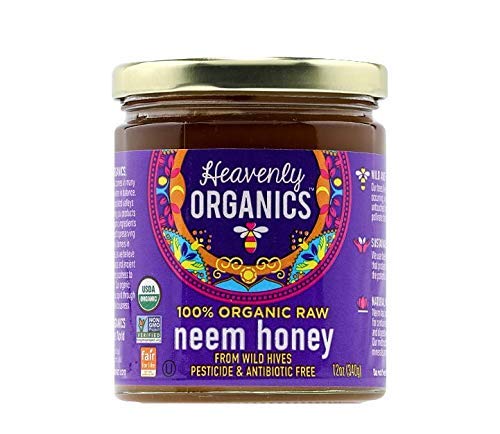 Frontier Elderberries Whole Organic 1 lb and Heavenly Organics 100% Organic Raw Neem Honey (12oz)