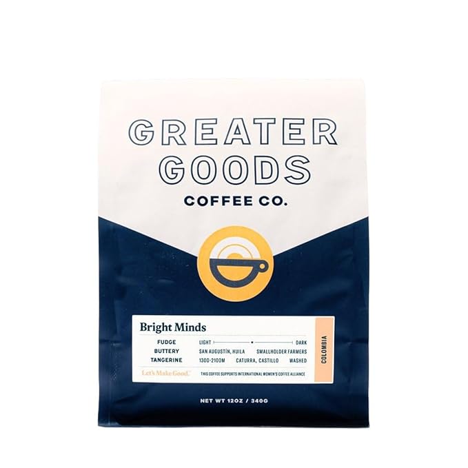 Bright Minds - Colombia - Roasted by Greater Goods Coffee Co. - Freshly Ground Coffee - 2 Pound Bag